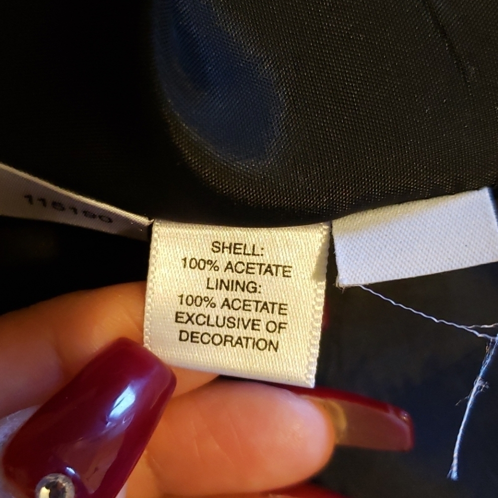 Ann Taylor black strapless satin dress Sz 0 #010 - Picture 7 of 15